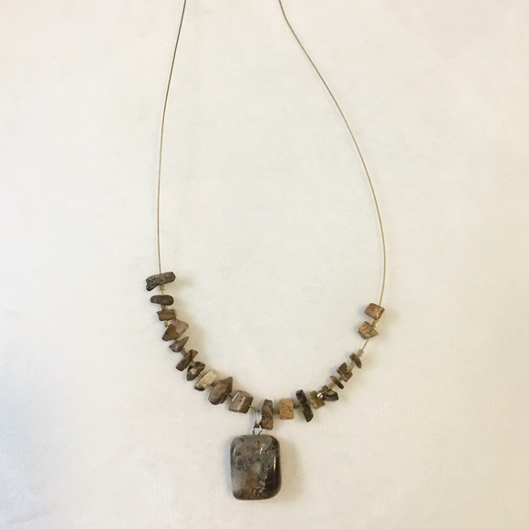 Jasper Gemstone Pendant Necklace NWOT - Picture 4 of 6